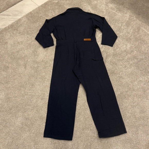 Rivet Utility Dynamo stretch organic cotton jumpsuit powerhouse navy blue NWOT - Picture 4 of 14
